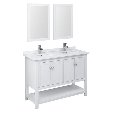 white double vanity 48 inches by fresca
