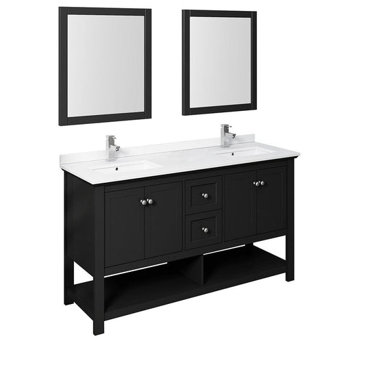 Black double vanity 60 inches 