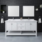 Fresca Manchester 72 White Traditional Double Sink Bathroom Vanity w/ Mirrors