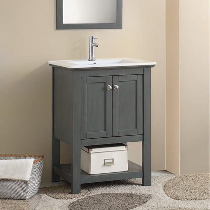 Fresca Manchester Regal 24 Gray Wood Veneer Traditional Bathroom Vanity