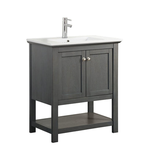 Fresca Manchester Regal 30" Grey Wood Veneer Traditional Bathroom Vanity