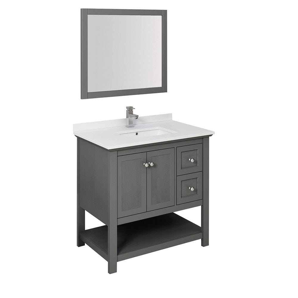 Gray Wood Veneer  36 inch vanity 