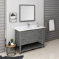 Fresca Manchester Regal 48 Single Gray Wood Veneer Traditional Bathroom Vanity w/ Mirror