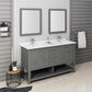 Fresca Manchester Regal 60 Gray Wood Veneer Traditional Double Sink Bathroom Vanity w/ Mirrors