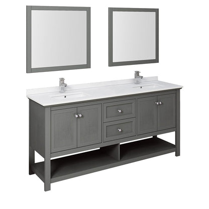 72 inch traditional vanity in gray