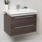 Fresca Medio 32 Gray Oak Modern Bathroom Cabinet w/ Vessel Sink