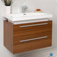 Fresca Medio 32 Teak Modern Bathroom Cabinet w/ Vessel Sink