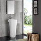 Fresca Messina 16" White Pedestal Sink w Medicine Cabinet - Modern Bathroom Vanity