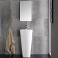 Fresca Messina 16 White Pedestal Sink w Medicine Cabinet - Modern Bathroom Vanity