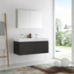 Fresca Mezzo 48" Black Wall Hung Double Sink Modern Bathroom Vanity w/ Medicine Cabinet