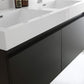 Fresca Mezzo 48 Black Wall Hung Double Sink Modern Bathroom Vanity w/ Medicine Cabinet