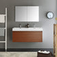 Fresca Mezzo 48 Teak Wall Hung Double Sink Modern Bathroom Vanity w/ Medicine Cabinet