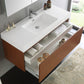 Fresca Mezzo 48 Teak Wall Hung Modern Bathroom Vanity w/ Medicine Cabinet