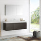 Fresca Mezzo 60 Gray Oak Wall Hung Single Sink Modern Bathroom Vanity w/ Medicine Cabinet