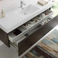 Fresca Mezzo 60 Gray Oak Wall Hung Single Sink Modern Bathroom Vanity w/ Medicine Cabinet