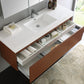 Fresca Mezzo 60 Teak Wall Hung Single Sink Modern Bathroom Vanity w/ Medicine Cabinet