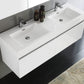 Fresca Mezzo 60 White Wall Hung Double Sink Modern Bathroom Vanity w/ Medicine Cabinet