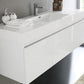 Fresca Mezzo 60 White Wall Hung Single Sink Modern Bathroom Vanity w/ Medicine Cabinet