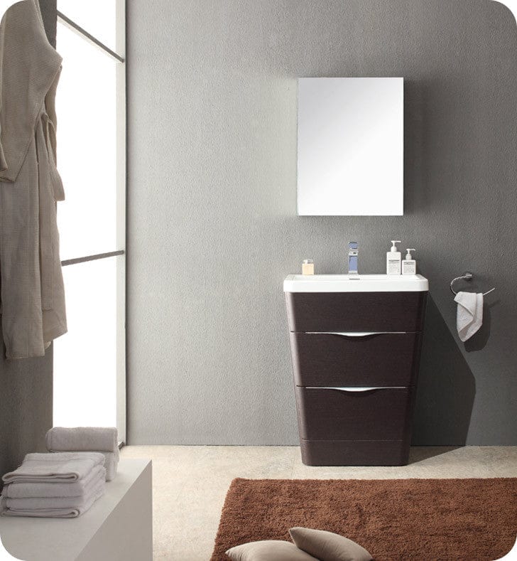 Fresca Milano 26 Chestnut Modern Bathroom Vanity w/ Medicine Cabinet