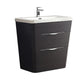 Fresca Milano 32" Chestnut Modern Bathroom Cabinet w/ Integrated Sink