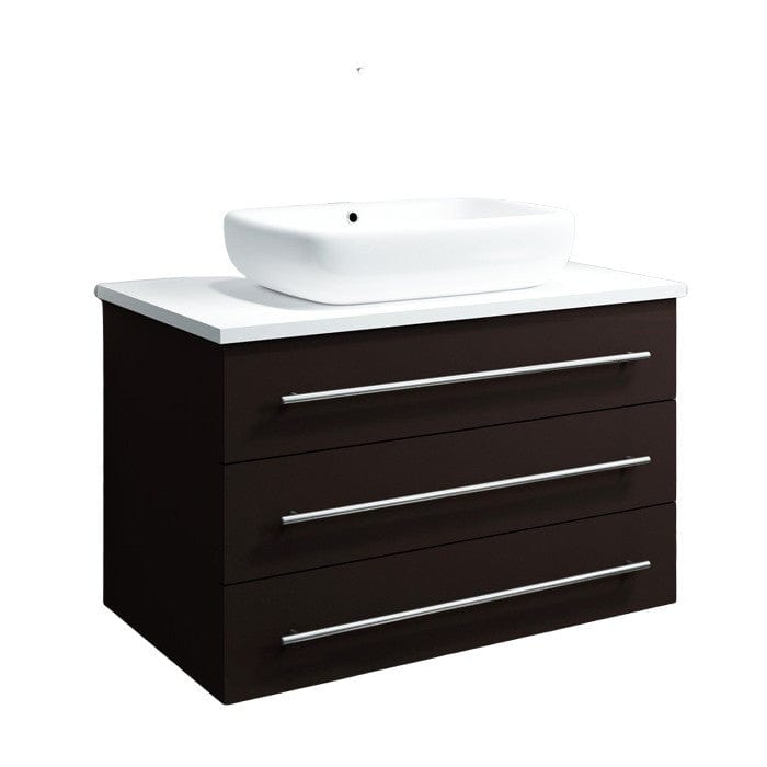 Espresso single sink bathroom vanity