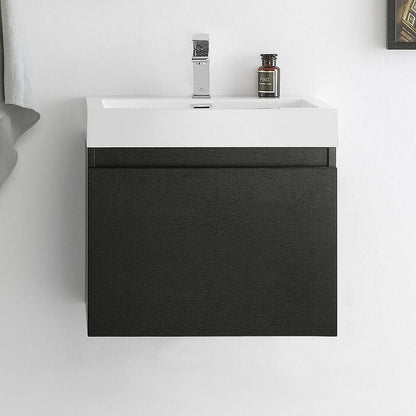 Fresca Nano 24 Black Modern Bathroom Cabinet w/ Integrated Sink