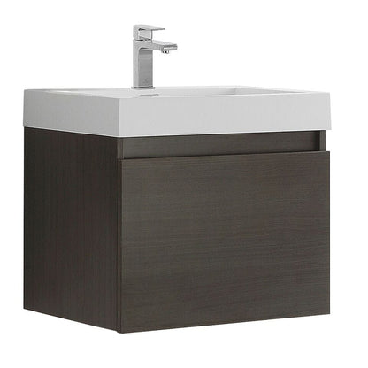 Fresca Nano 24" Gray Oak Modern Bathroom Cabinet w/ Integrated Sink