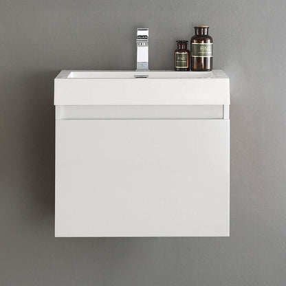 Fresca Nano 24 White Modern Bathroom Cabinet w/ Integrated Sink