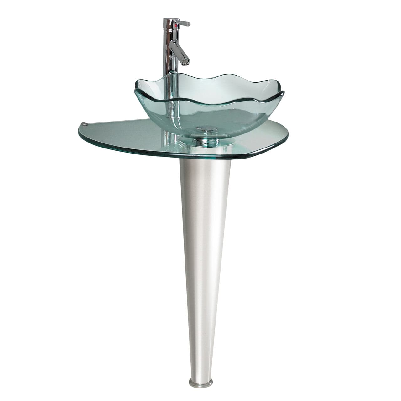 Fresca Netto 24" Modern Glass Bathroom Pedistal w/ Countertop
