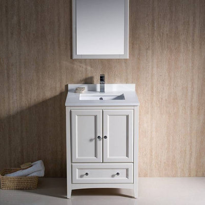 Fresca Oxford 24 Antique White Traditional Bathroom Vanity