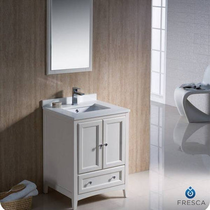 Fresca Oxford 24 Antique White Traditional Bathroom Vanity