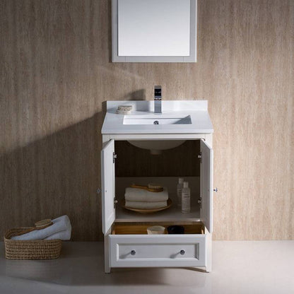 Fresca Oxford 24 Antique White Traditional Bathroom Vanity