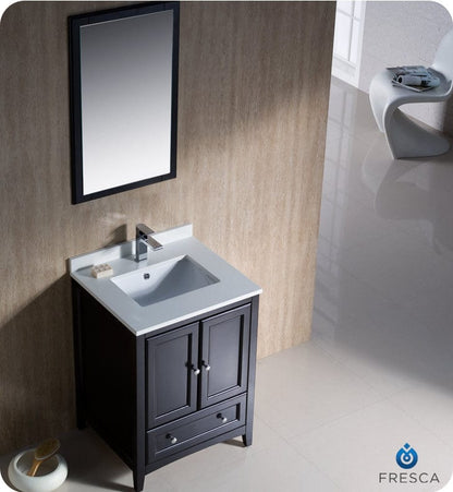 Fresca Oxford 24 Espresso Traditional Bathroom Vanity