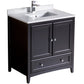 Fresca Oxford 30" Espresso Traditional Bathroom Cabinet w/ Top & Sink