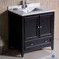 Fresca Oxford 30 Espresso Traditional Bathroom Cabinet w/ Top & Sink