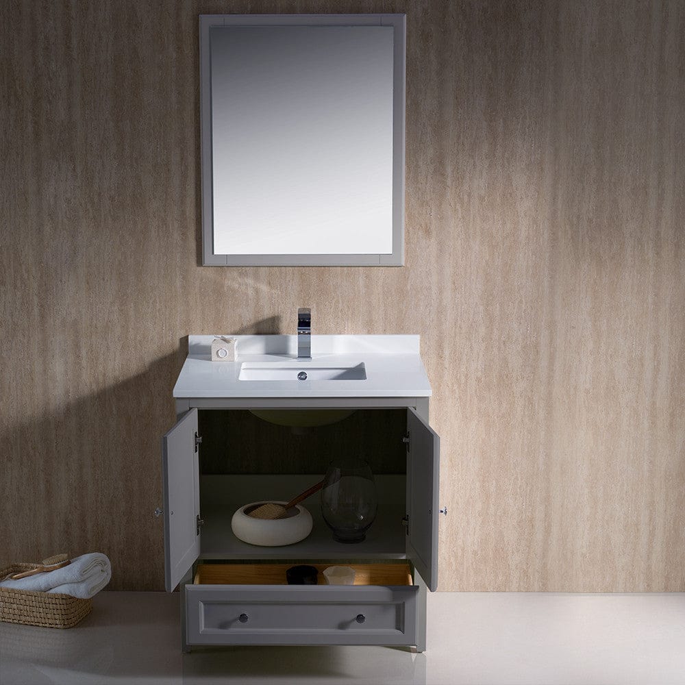 Fresca Oxford 30 Gray Traditional Bathroom Vanity