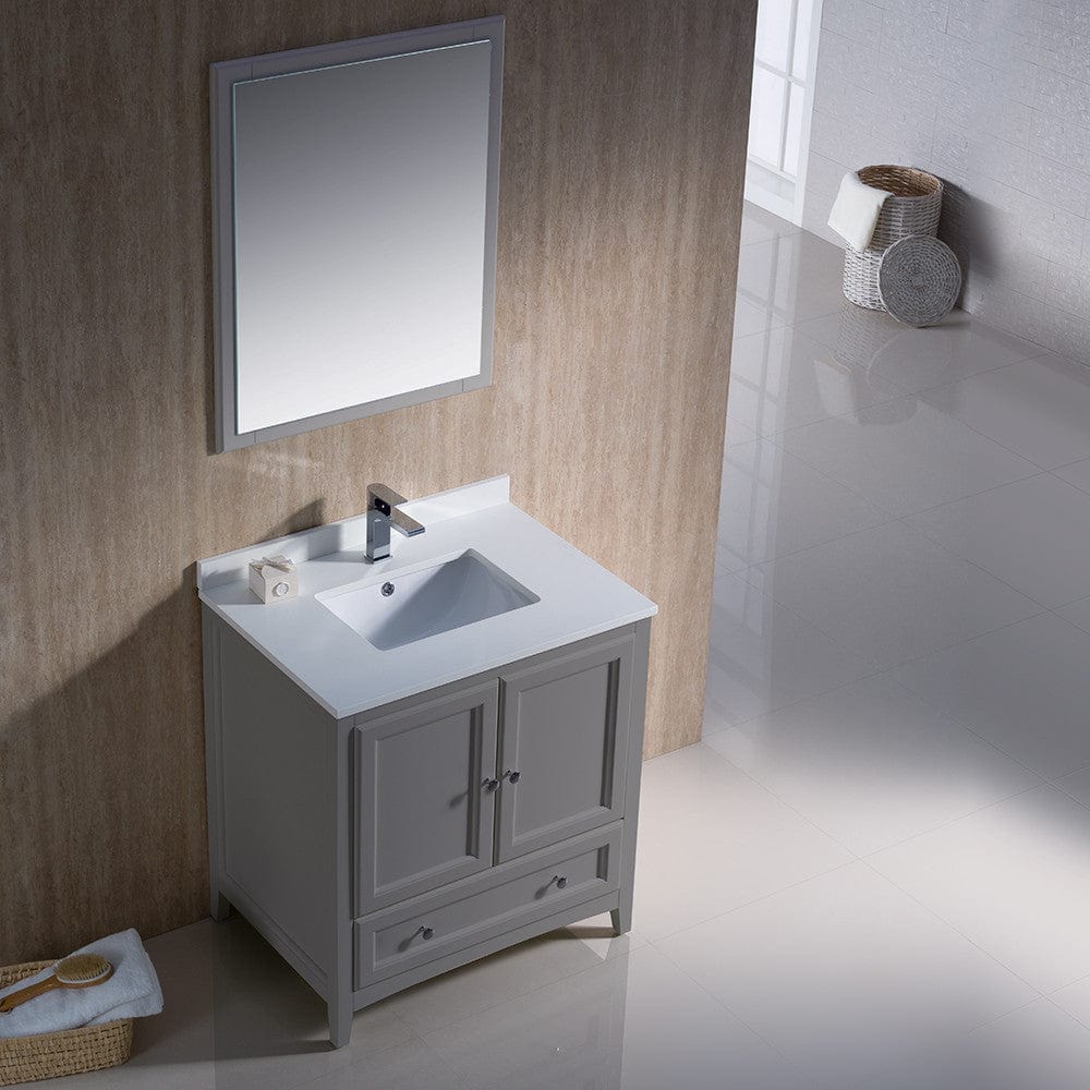 Fresca Oxford 30 Gray Traditional Bathroom Vanity