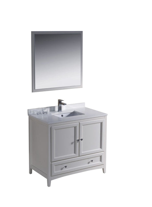 Fresca Oxford 36" Antique White Traditional Bathroom Vanity