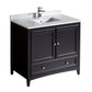 Fresca Oxford 36" Espresso Traditional Bathroom Cabinet w/ Top & Sink