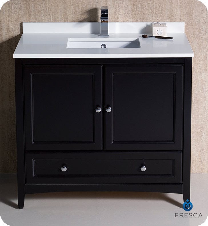 Fresca Oxford 36 Espresso Traditional Bathroom Cabinet w/ Top & Sink