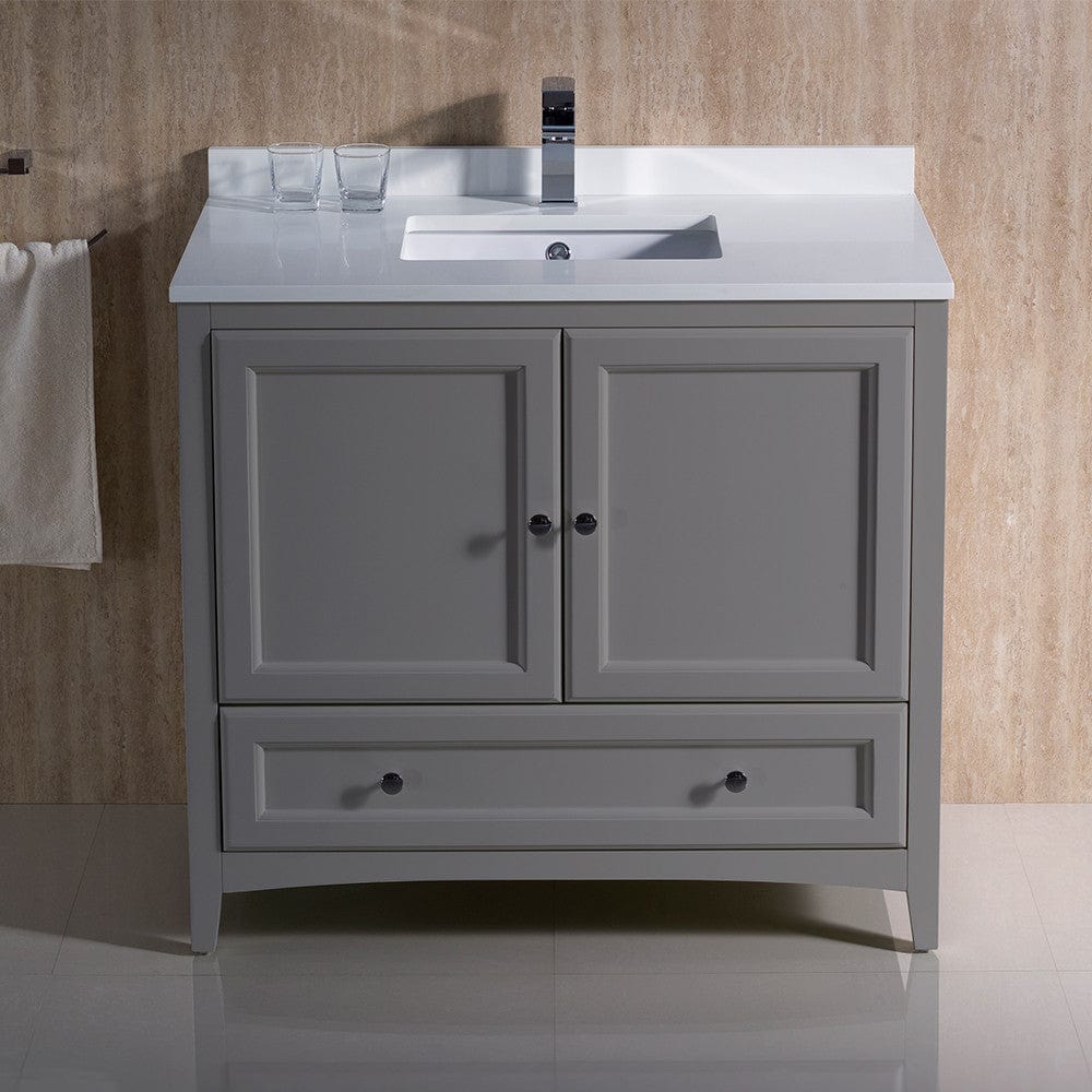 Fresca Oxford 36 Gray Traditional Bathroom Cabinet w/ Top & Sink