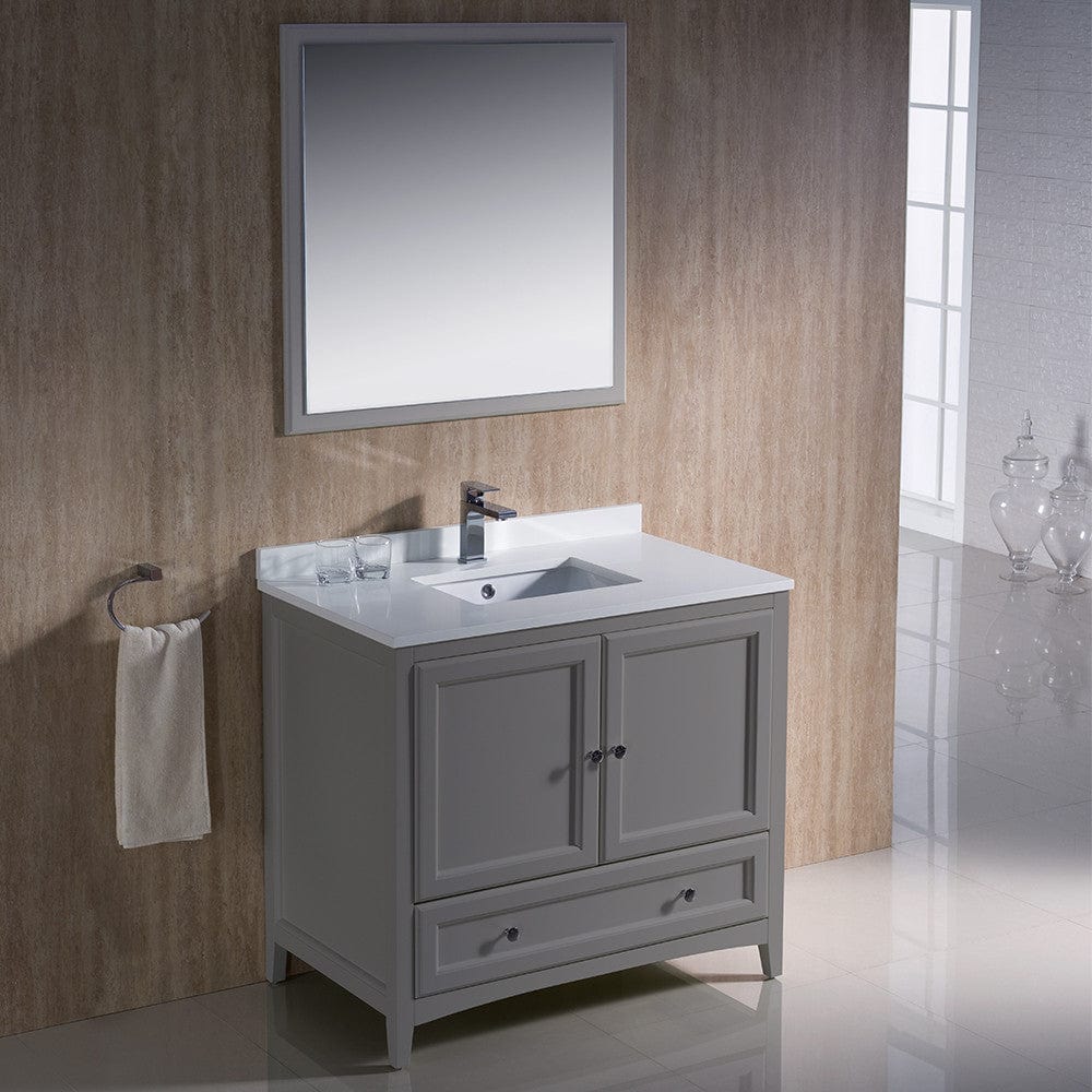 Fresca Oxford 36 Gray Traditional Bathroom Vanity