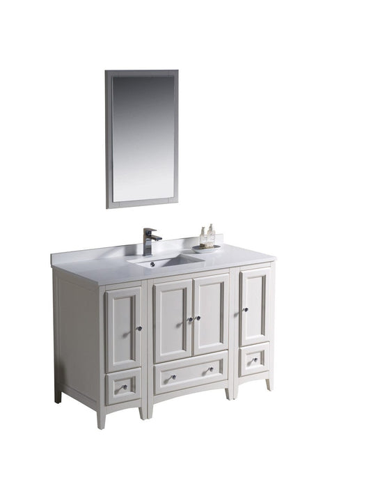 Fresca Oxford 48" Antique White Traditional Bathroom Vanity w/ 2 Side Cabinets