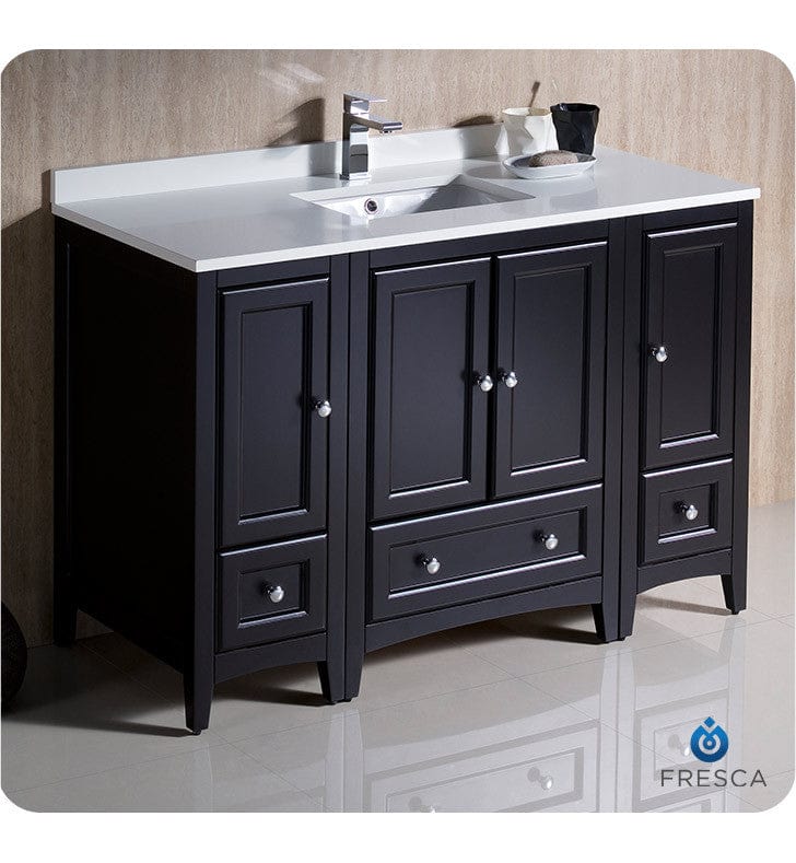 Fresca Oxford 48 Espresso Traditional Bathroom Cabinets w/ Top & Sink