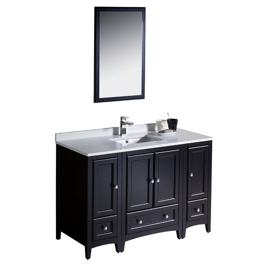 Fresca Oxford 48" Espresso Traditional Bathroom Vanity w/ 2 Side Cabinets