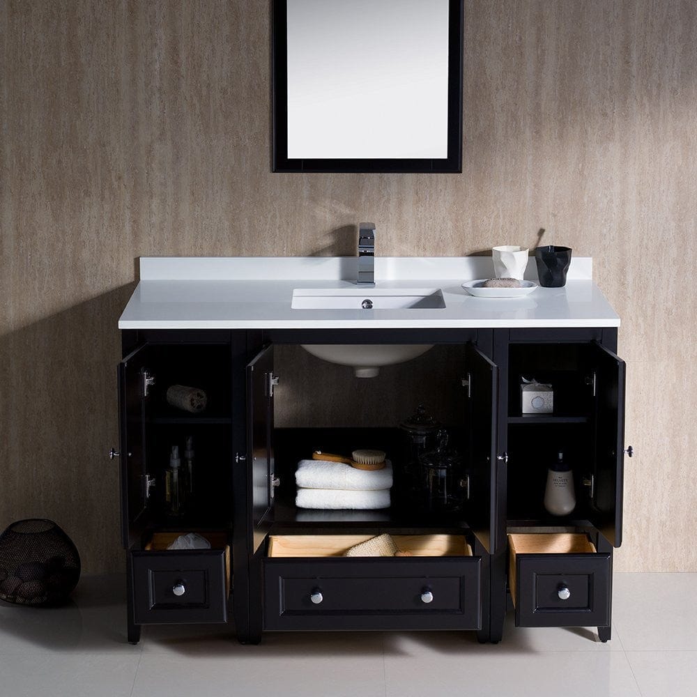 Fresca Oxford 48 Espresso Traditional Bathroom Vanity w/ 2 Side Cabinets