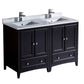 Fresca Oxford 48" Espresso Traditional Double Sink Bathroom Cabinets w/ Top & Sinks