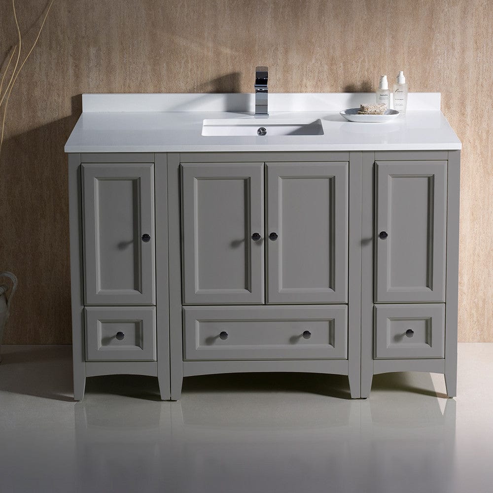 Fresca Oxford 48 Gray Traditional Bathroom Cabinets w/ Top & Sink