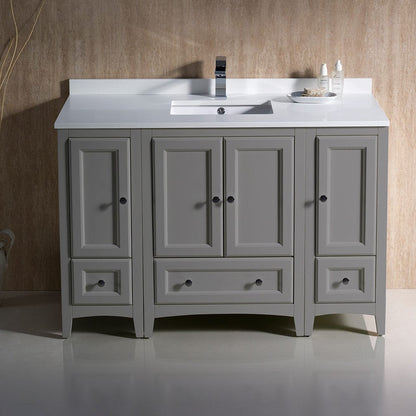 Fresca Oxford 48 Gray Traditional Bathroom Cabinets w/ Top & Sink