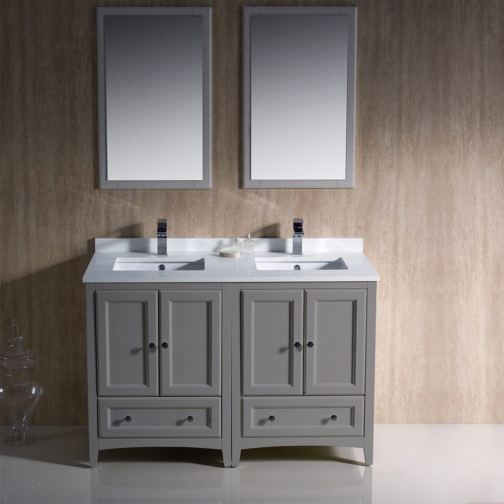 Fresca Oxford 48 Gray Traditional Double Sink Bathroom Vanity